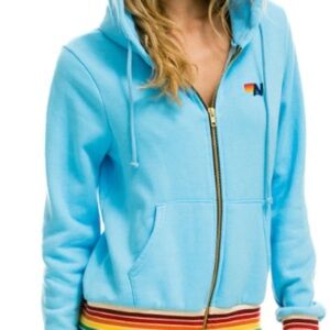 Aviator Nation Light Blue Zip-Up Hoodie